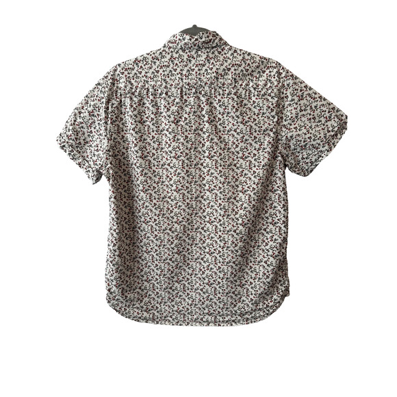 Denim Flower Ricky Singh Men’s Fitted M Preppy Floral Short Sleeve Shirt Resort - Picture 3 of 11